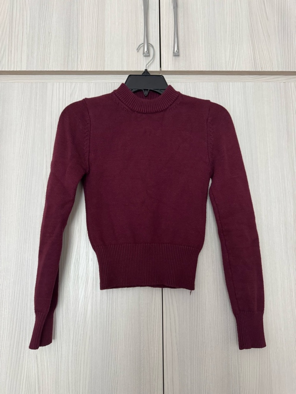 Zara Burgundy Mock Neck Sweater